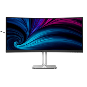 Philips 34B2U5600C/75 34 Inch 3440 x 1440 4ms 100Hz VA Curved Monitor with Speakers & USB Hub - HDMI, DisplayPort, USB-C